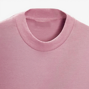 เสื้อยืดคอกลมโอเวอร์ไซส์ ผ้าคอตตอนหนา 400gsm ดีไซน์เรียบง่าย โลโก้ด้านหน้า ผ้ากันยับ แห้งเร็ว ทรงหลวม - Product Image 5