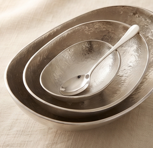 Bol en argent texturé, style minimaliste contemporain, objet de vaisselle sculptural pour cuisine et salle à manger - Product Image 5