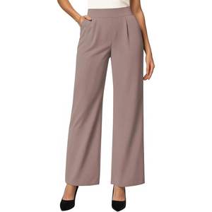 Pantalon de costume élégant pour femme, coupe large, plissé sur le devant, longueur complète, taille haute, idéal pour le bureau et les occasions formelles - Product Image 2