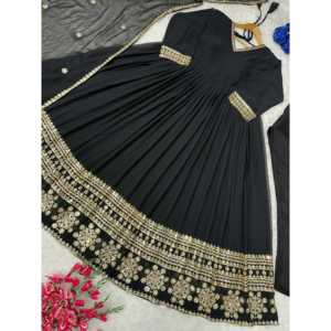 Belle robe et pantalon Anarkali avec Dupatta robes de soirée élégantes - Product Image 3