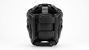 Protège-tête en cuir noir Dumela International unisexe pour l'entraînement, protection complète, fermeture à boucle et crochets - Product Image 2
