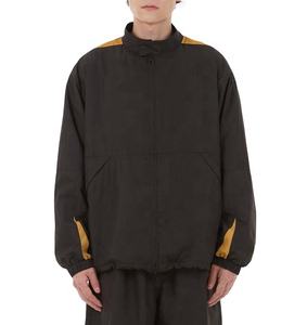 Bomber court personnalisé hiver coupe-vent pull hommes sweats à capuche quart fermeture éclair poche à rabat Patchwork Letterman Varsity Jacket - Product Image 3