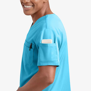 Nuevas Camisetas Médicas Unisex con Logotipo Personalizado, Cuello en V, Bolsillo de Lona, Secado Rápido, Transpirables, para Detección de Agujas, Clínica Dental - Product Image 4