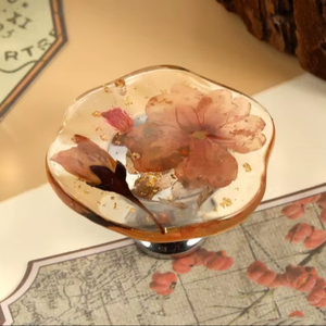 Resin Dried Flower Unique Cabinet Drawer Knob Eco-Friendly Handmade Modern Europe Simple Style Furniture Hardware - Product Image 1
