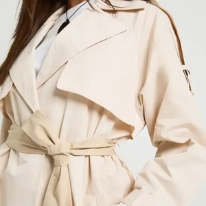 Abrigo largo informal de lana para mujer, estilo europeo y americano, para otoño/invierno, cálido, de color liso, con corte nuevo en los laterales. - Product Image 4