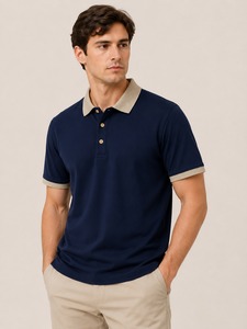 เสื้อโปโลผ้าฝ้ายคลาสสิก 240 GSM เนื้อผ้านุ่ม สวมใส่สบาย เหมาะสำหรับทุกวัน แฟชั่นผู้ชาย รับผลิตแบบ OEM แบรนด์ส่วนตัว โรงงานผู้ผลิต - Product Image 5