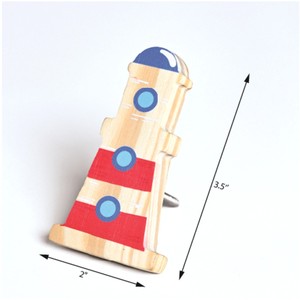 Nuevas Manijas de Madera de Pino para Cajones Infantiles, Tiradores de Armario con Diseño de Faro, Manijas Duraderas de Alta Calidad para Puertas de Dormitorio y Villa - Product Image 2