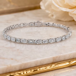 Pulsera de Diamantes Cultivados en Laboratorio con Corte Mixto Certificados por IGI |   Joyería Fina de Lujo en Oro de 14K |   Regalo de Aniversario para Mujer Esposa - Product Image 4