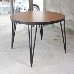 Mesa de Comedor de Bambú con Patas de Horquilla, Diseño Moderno de Mediados de Siglo, para Hotel y Hogar, Muebles de Madera de Java - Product Image 2