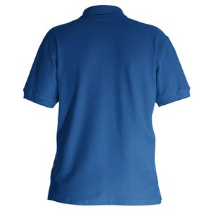 เสื้อเชิ้ตแขนสั้นสีน้ำเงินรอยัลสำหรับผู้ชาย ผ้าปิเก้ถักแบบลำลอง สีพื้น ทรงปกติ ดีไซน์กระดุม 100% โพลีเอสเตอร์ ซิปด้านหน้า - Product Image 5