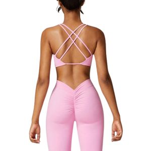 Custom OEM ODM Women Criss Cross Sports Bra Twist Front Quick Dry Yoga Fitness Gym Activewear Wholesale Top - Product Image 2
