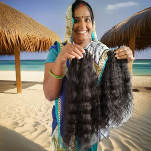 Extensiones de Cabello Humano Virgen Remy 100% Sin Procesar, Grado Templo Indio, Ondulado, Doble Trama, Liso, 8-32 Pulgadas, Sin Químicos - Product Image 1