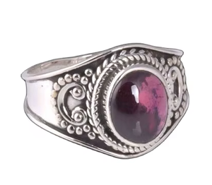 High Quality Natural Gemstone <b>Garnet</b> 925 Sterling <b>Silver</b> Handmade <b>Ring</b> Jewelry Wholesale Factory Price - Product Image 3