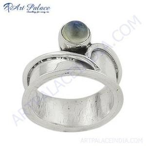 <b>Indian</b> Touch Rainbow Moonstone Silver <b>Ring</b> - Product Image 1