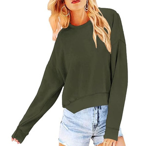 Sudadera Corta Bordada de Alta Calidad para Mujer, Ropa Urbana, Nueva Moda Casual de Otoño Invierno, Color Sólido - Product Image 6