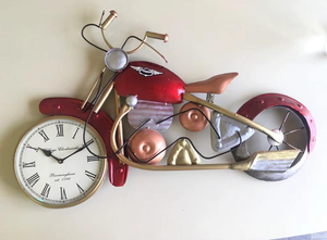 <b>Vintage</b> Metal Motorcycle <b>Wall</b> <b>Clock</b> Handmade Decor Red Classic Bike Design Home Office Gift Collectible Souvenir Gift - Product Image 6