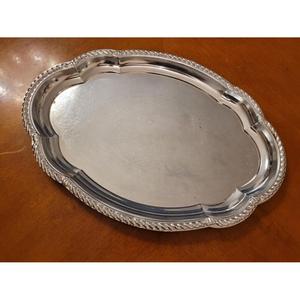 Assiettes de service en métal pour hôtels, forme ovale, designs et tailles personnalisables, assiettes de présentation en laiton pour événements - Product Image 5