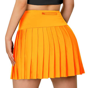 Jupe de sport plissée taille haute personnalisée pour femme, idéale pour le golf, le tennis et la course, ensemble 2 pièces respirant avec logo personnalisé - Product Image 5