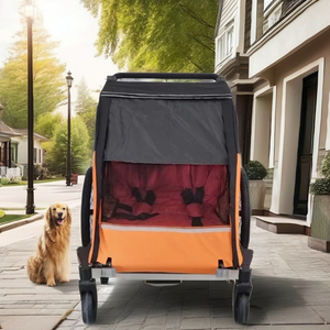 3-IN 1 Twin Baby Bike <b>Trailer</b> with Aluminum Frame & Water Resistant Fabric 35kg Payload for Outdoor Adventures - Product Image 1