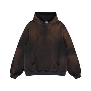 Sudadera con Capucha de Corte Holgado, 400 g/m², Lavado Ácido, Efecto Desgastado por el Sol, con Pedrería, 100% Algodón, Forro Polar de Invierno - Product Image 4