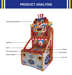 Máquina recreativa Rolly Carnival, operada con monedas, equipo de parque de atracciones, juego interactivo de rodamiento de bolas con canje de tickets para niños - Product Image 4