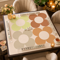 Tapis de Mahjong et de Poker Pliable en Néoprène, Design Original, 33 Pouces, Luxe Moderne, Motif Floral, Antidérapant, Portable et Personnalisable pour le Divertissement