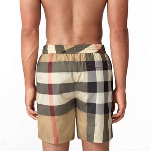 Short de bain décontracté pour homme à carreaux, taille mi-haute, avec cordon de serrage, séchage rapide, longueur courte, en polyester tissé AI-SH-09 - Product Image 6