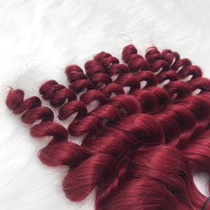 Suministro de fábrica al por mayor 100% Remy Virgin Hair Double Drawn Vietnam Cutícula alineada Estilo de onda natural Color rojo Proveedor de Vietnam - Product Image 4