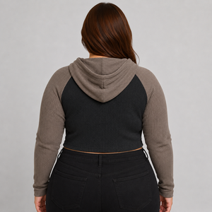 Durable Women's Cropped Hoodie Custom Logo Soft Cotton Fleece Warm Breathable Pullover Casual Wear Women Cropped Hoodie - Product Image 6