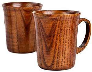 Mug à café classique en bois de manguier éco-responsable avec poignée 500 ml – Tasse en bois décorative durable et anti-fuite pour bar/café - Product Image 1