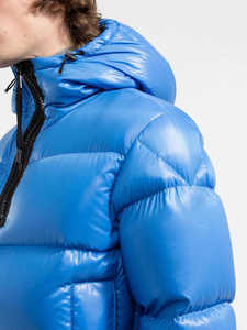 Chaqueta Acolchada Personalizada con Logotipo, Color Azul, Dos Bolsillos Laterales, Capucha Clásica, Manga Larga, para Hombre, Otoño, Casual, Cuello Alto - Product Image 3