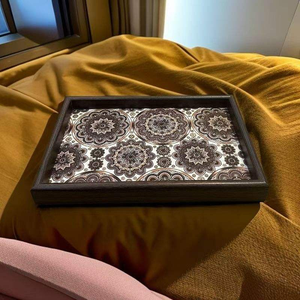 Bandeja Decorativa de Madera de Lujo Estilo Bohemio para Mesa de Centro, Barra de Cocina y Decoración del Hogar - Product Image 4