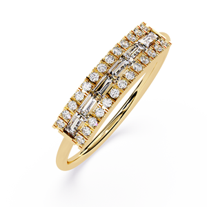 Bijoux de mariée, bague de fiançailles de luxe, bague en diamant éternité, alliance en or 18 carats pour femmes, or massif 18 carats, taille brillant, certifiée IGI - Product Image 1