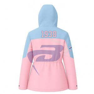 แจ็คแอนด์จิล ออฟ อเมริกา ซอร์โรริตี้ เสื้อแจ็คเก็ตกันฝนแบบมีฮู้ด แจ็คเก็ตวาร์ซิตี้แบบซอฟต์เชลล์ คุณภาพสูง เสื้อแจ็คเก็ตกันฝนสำหรับผู้หญิง - Product Image 3