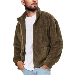 Nouveautés : Vestes polaires en sherpa doux pour homme, coupe ample, style streetwear décontracté, avec logo personnalisé, en vente - Product Image 1