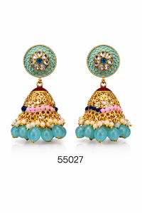 MOLL JEWELLERS Luxury Alloy Gold Plated Coral Heart Shape <b>Stud</b> Earrings for Women Party Wedding Jewelry 55027 - Product Image 2