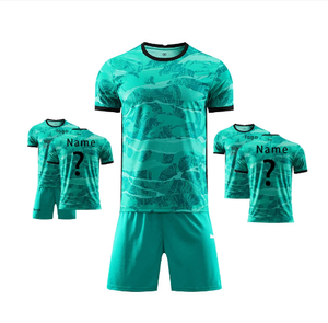 Men's Red Blue Color Blocked Soccer Jersey Kit Short Sleeve V Neck Moisture Wicking <b>Polyester</b> Uniform with Shorts and <b>Socks</b> - Product Image 1