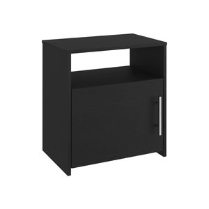 Comodino Omaha di Depot E Shop, mobiletto a una porta con maniglia in metallo, un ripiano superiore nero per una presentazione superiore - Product Image 3