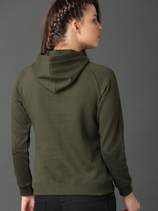 Women's Hooded Sweatshirt Solid Color Full Sleeve 100% Cotton Knitted Breathable Autumn Wear Unlined Pocket Design - Product Image 4