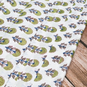 Organic Kalamkari Floral Woven 100% Cotton <b>Fabric</b> Eco-Friendly Flame Retardant Medium <b>Weight</b> for Women Girls Apparel Home Decor - Product Image 2