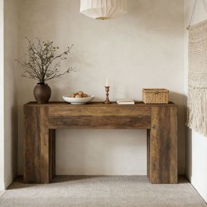 Consolle da Ingresso Artigianale in Legno Massello Stile Rustico Europeo Classico per Hotel - Product Image 3