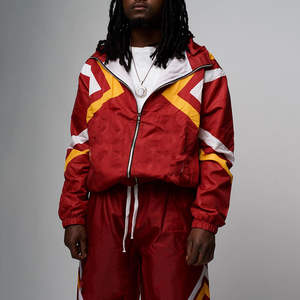 Custom 2-Piece Mens Winter Streetwear Windbreaker Set Lightweight Solid <b>Workout</b> <b>Jacket</b> & Sports Tracksuit - Product Image 4