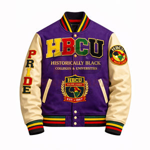 Chaqueta ligera para hombre estilo HBCU, cómoda y personalizada, chaqueta universitaria, chaqueta de colegio, chaqueta varsity hecha a medida. - Product Image 1