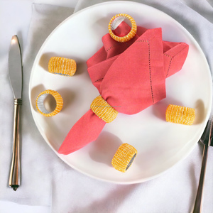 แหวนผ้าเช็ดปากทำมือแหวนผ้าเช็ดปากแฟนซีลูกปัดคริสต์มาส - Product Image 3