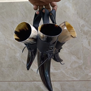 Vaso para Beber Hecho a Mano con Cuerno de Búfalo Ecológico, Forma Natural, con Funda de Cuero para Cinturón, para Reenactaciones Medievales y Cosplay Vikingo - Product Image 4