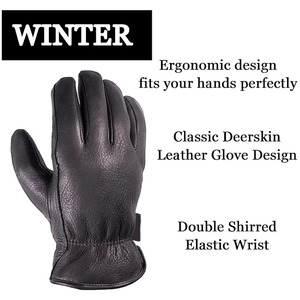 Leather Breathable Casual Driver <b>Gloves</b> Unlined Thermal Wrist Length Outdoor Use - Product Image 3