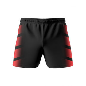 Short de rugby personnalisé rouge, bleu et blanc, design sur mesure, haute qualité, respirant et confortable / Logo et taille personnalisés - Product Image 3