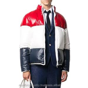 Manteau en duvet de qualité supérieure pour hommes, vêtements d'hiver, veste à fermeture éclair personnalisée OEM, respirante, polie, patchwork, veste polaire pour hommes, vestes à bulles - Product Image 2