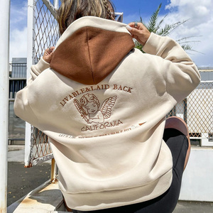 <b>Women's</b> Oversized Hooded <b>Sweatshirt</b> Solid Color Knitted Cotton Bamboo Fiber Breathable Autumn Casual Wear Full Sleeve - Product Image 4