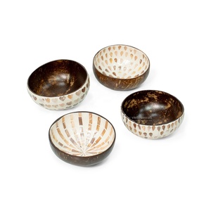 Cuencos de Coco con Incrustaciones de Madreperla, Diseño Bohemio, para Servir Alimentos, Regalos, Artesanía Vietnamita - Product Image 3